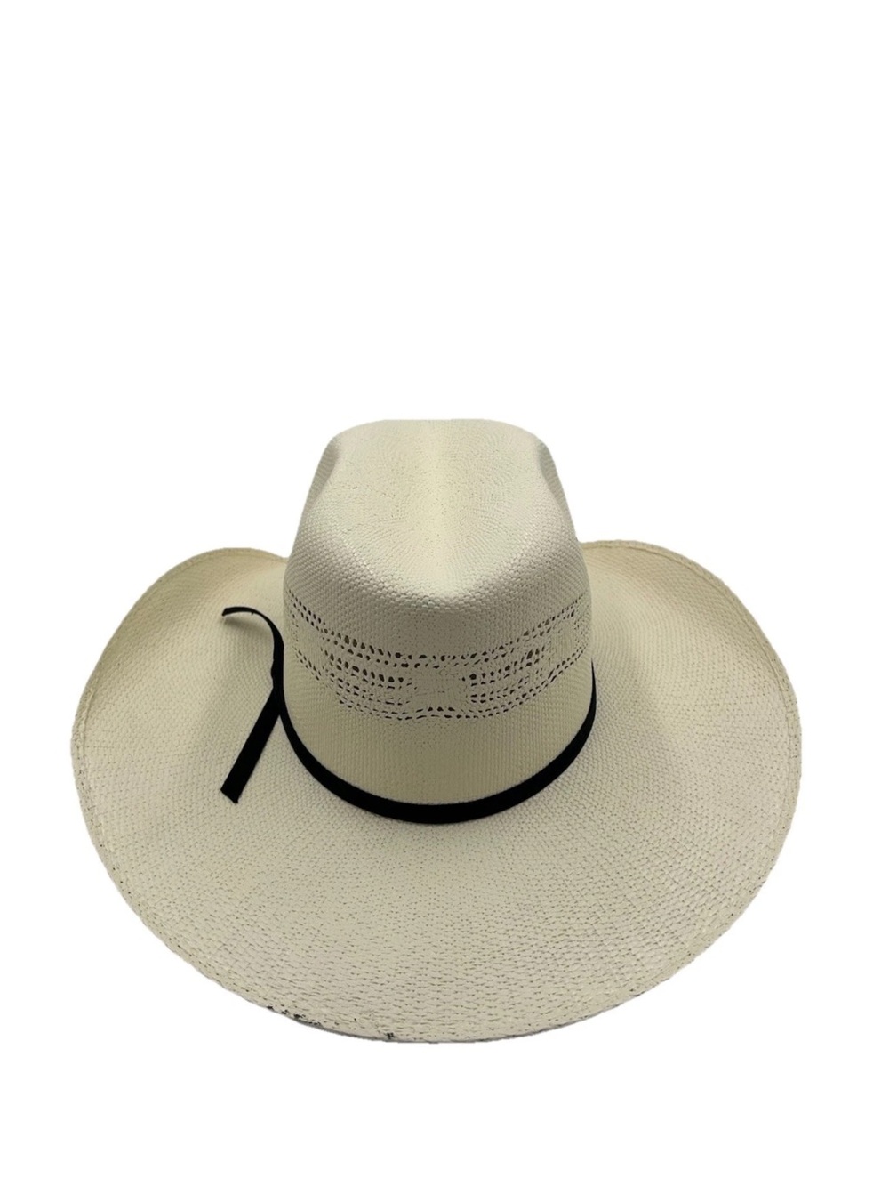 Cody James BANGORA 15X Natural Hard Straw Black Tie Cowboy Hat Mens Size Unknown